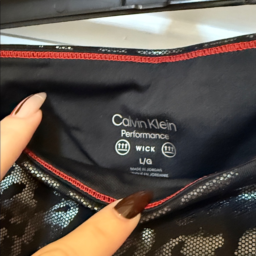 Calvin Klein Black Metallic Leopard Bike Shorts - Picture 2 of 4